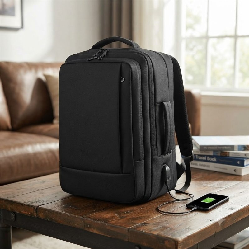Mochila jiesipote À Prova D'água Reforçada Expansível Cor Preto