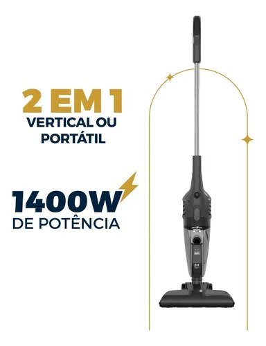 Aspirador Pó Britânia 1400w 2 Em 1 Bas1450c 1l Cinza 220v