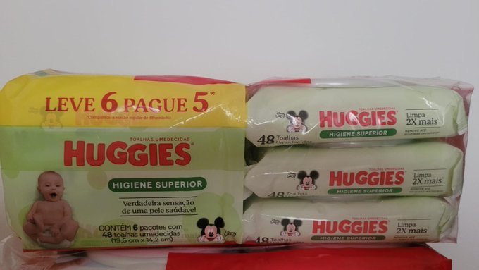 288 un. Lenços Huggies Higiene Superior + Frete Grátis