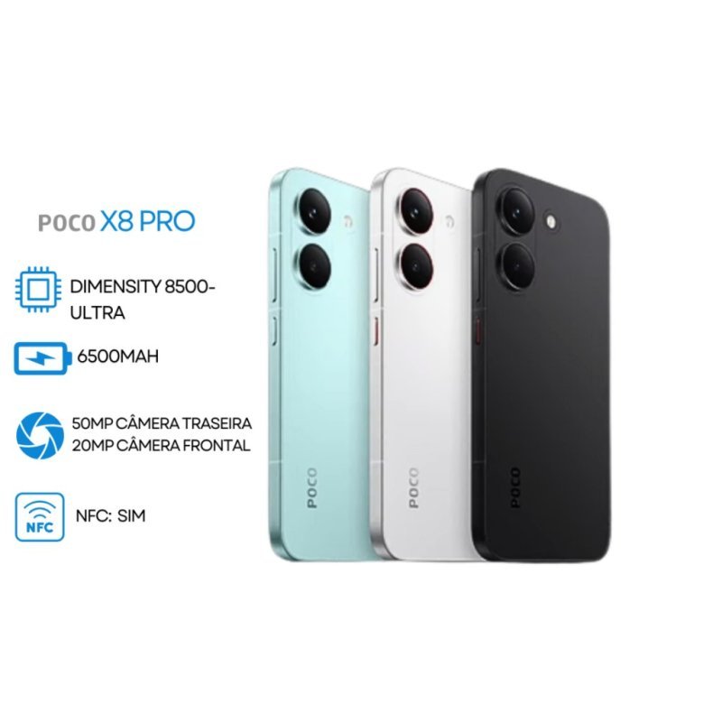 CELULAR LANÇAMENTO XIAOMI POCO X8 PRO 5G NFC 512GB / 256GB 8RAM OU 12 RAM VERSÃO GLOBAL