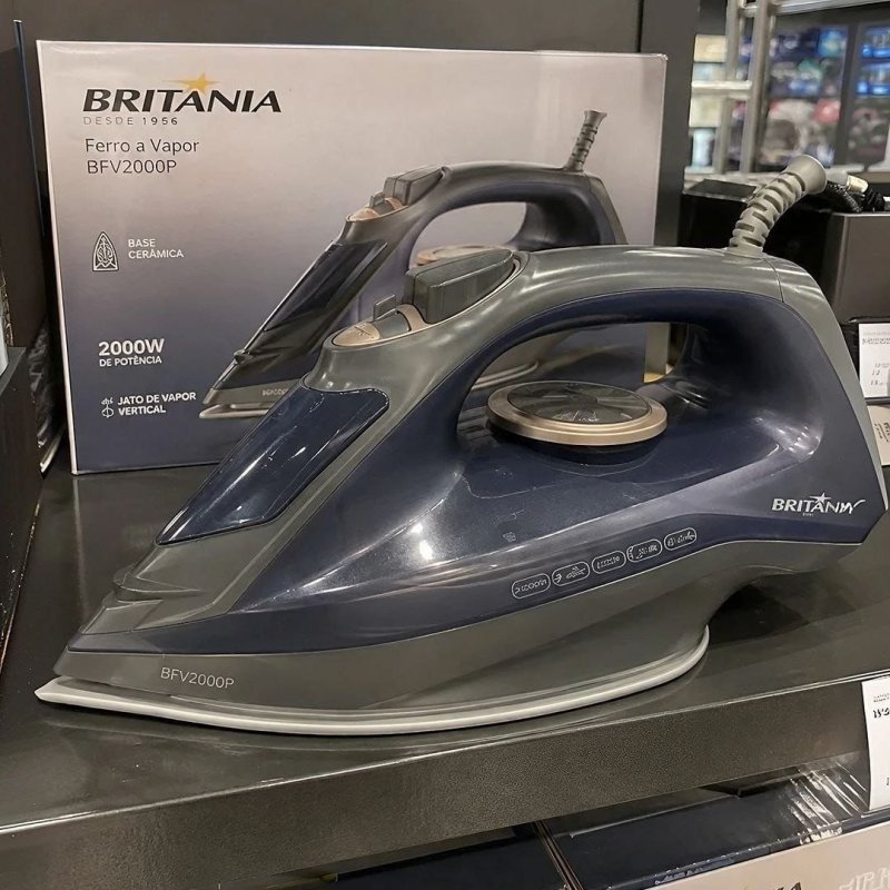 Ferro de Passar Britânia Ceramic Preto 1200W 220V + Frete Grátis