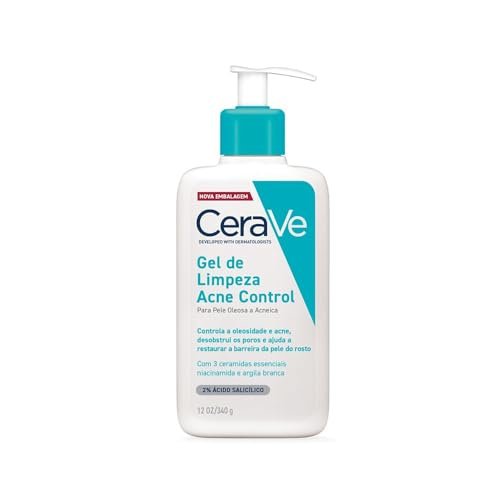 CeraVe Acne Control Gel de Limpeza para Pele Oleosa e Acneica, 340g
