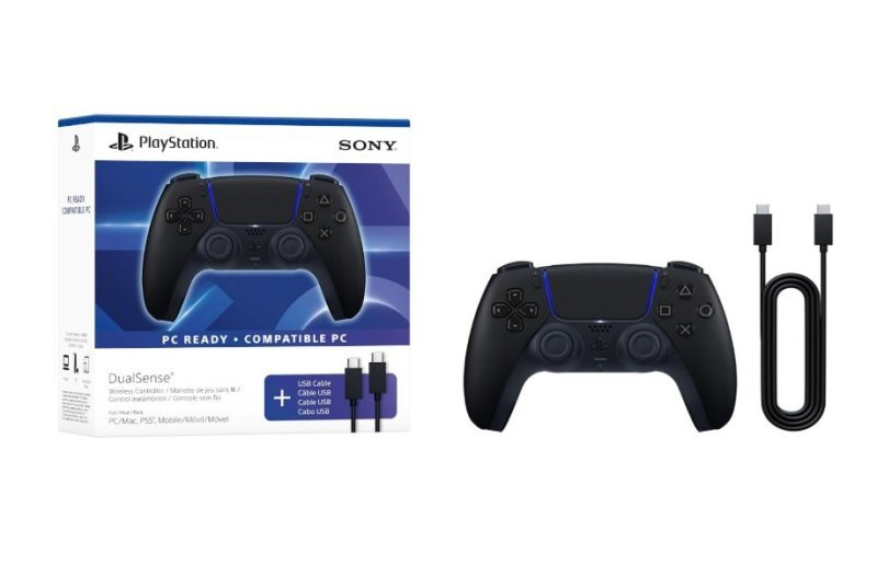 Controle sem fio PlayStation DualSense – Midnight Black + Cabo USB para PC