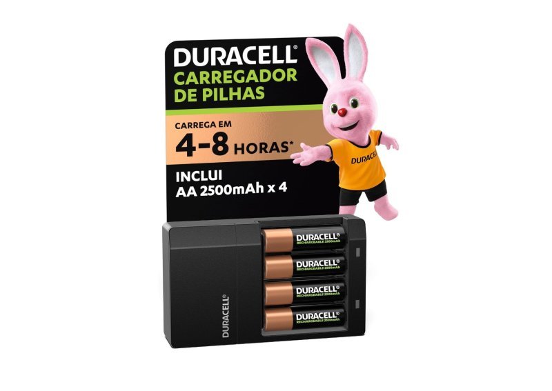 Duracell Carregador de Pilhas Recarregáveis AA e AAA Com 4 Pilhas AA Inclusas – Bivolt