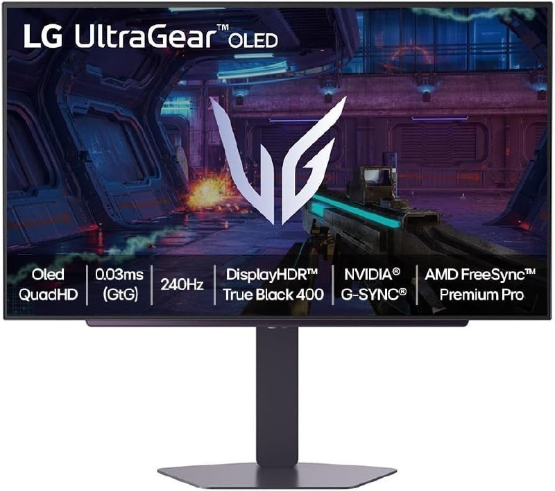 Lg UltraGear Monitor Gamer Oled 27" Oled 240Hz 0.03ms (GtG) Qhd 2K (2560x1440) Hdr True Black 400 Nvidia G-Sync Amd FreeSync Premium Pro Vesa AdaptiveSync, Preto 27Gx704a