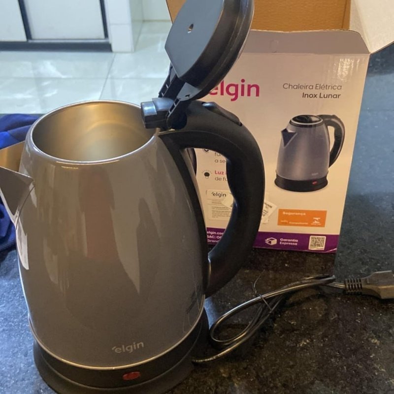 Chaleira Elétrica Inox Elgin 2L Cinza Lunar 110V
