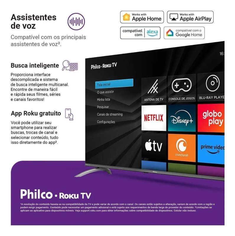 Smart TV Philco 50" 4K UHD Roku TV HDR10