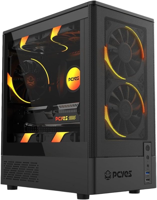 GABINETE GAMER PCYES KAURI BLACK VULCAN - GKRIBV