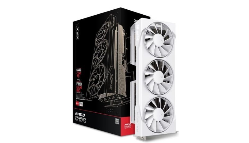 Placa de Video XFX Radeon RX 9070 Swift Triple Fan Gaming White OC Edition, 16GB