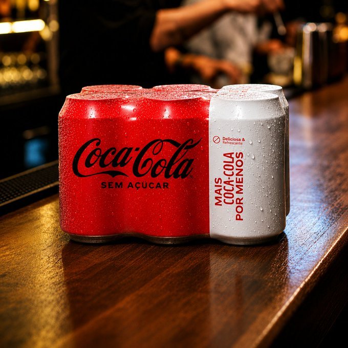 Pack de Coca Cola Sem Açúcar Lata 350ml 6 Unidades