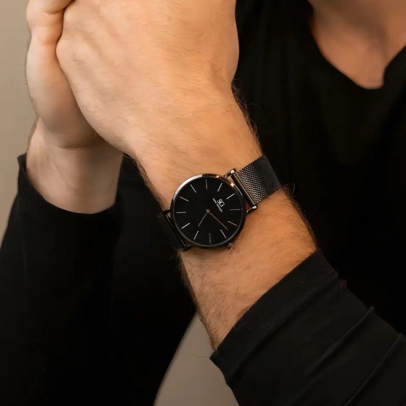 Relógio Masculino Preto Saint Germain Houston Full Black 40mm Fundo Preto