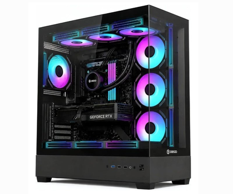 Gabinete Gamer Obsid Frame Preto Vidro Mid Tower S/ Fan