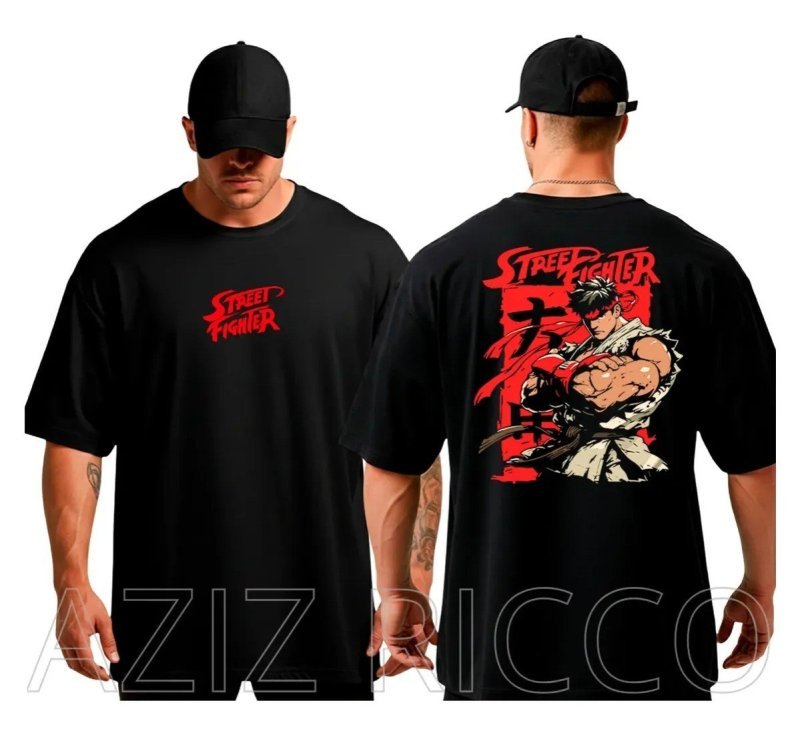 Camiseta Oversized Street Fighter Ryu T-shirt 100% Algodão + Frete Grátis