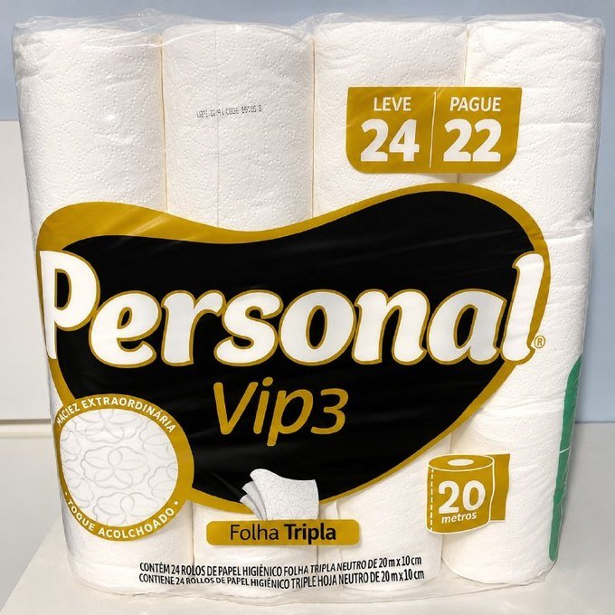 24 Rolos de Papel Higiênico Personal Vip Folha Tripla + Frete Grátis