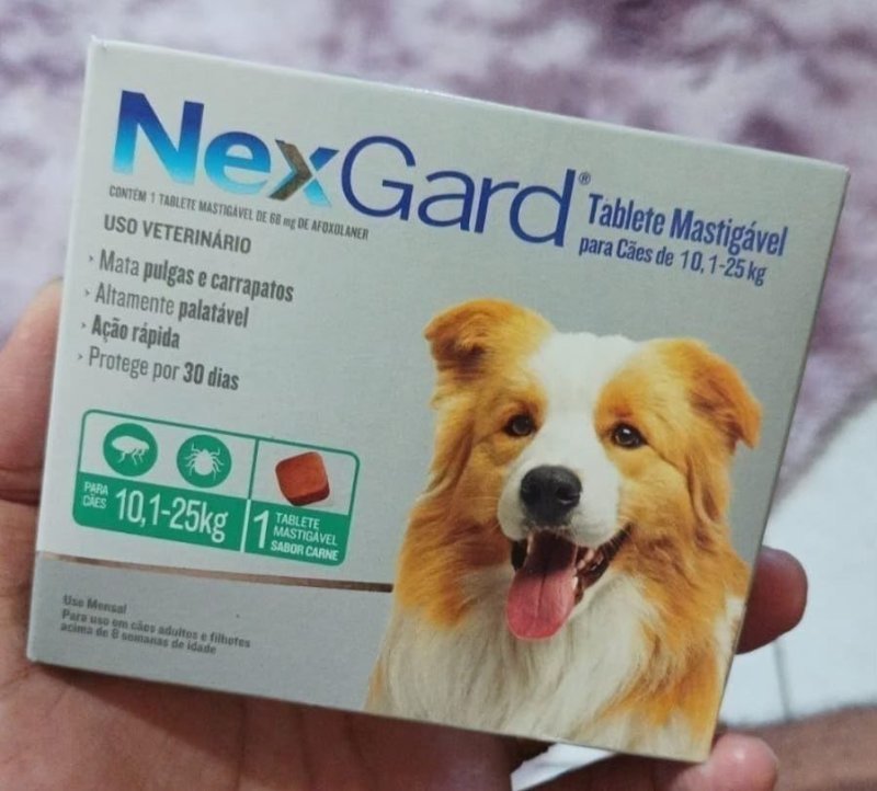 NexGard Antipulgas e Carrapatos para Cães de 10,1 a 25kg - 1 tablete