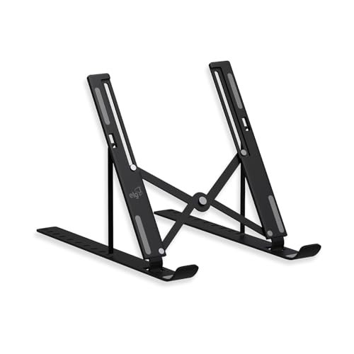 Suporte de Mesa Portátil para Notebook/Laptop de 10" a 17,3", 10 Níveis de Regulagem, Dobrável, Inclui Bolsa de Transporte, Preto, Ntb8520b, Elg