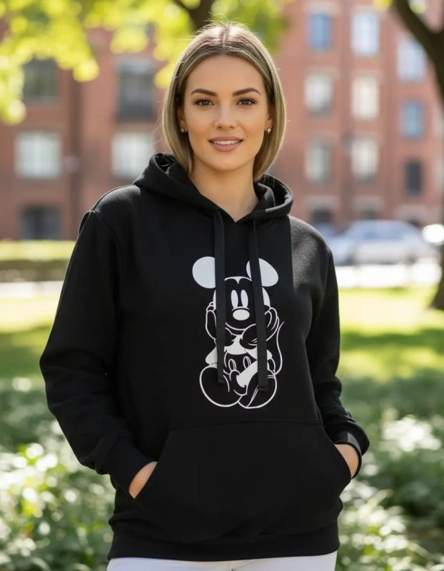 Moletom Feminino Canguru Mickey & Minnie Disney