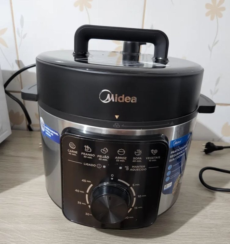 Panela De Pressão Mecânica Preta E Inox 4l Midea