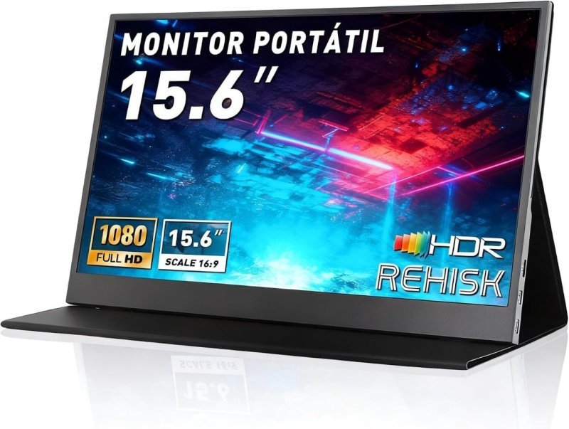 Monitor Portátil IPS 15.6" Full HD 1080p, Ultrafino, USB-C/HDMI