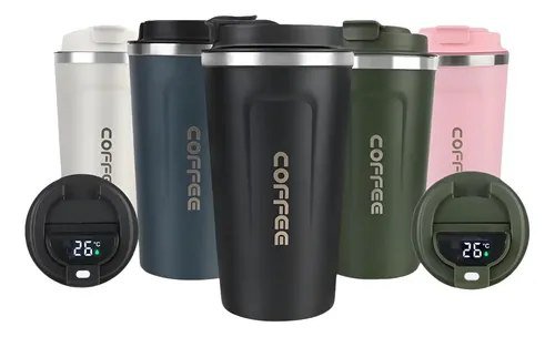Caneca Copo Termico Coffee Inox Com Tampa Anti-vazamento Branco Coffee