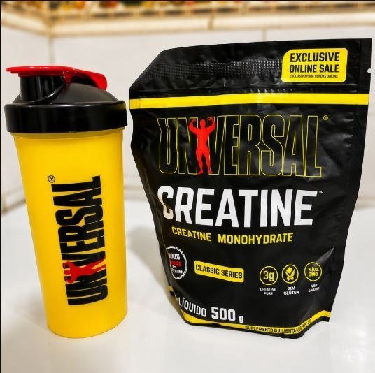 Suplemento Creatina Monohidratada 500g Refil + Coqueteleira - Universal Nutrition