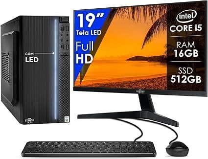 Computador Completo Intel Core i5 16GB RAM + SSD 512GB + Monitor 19"