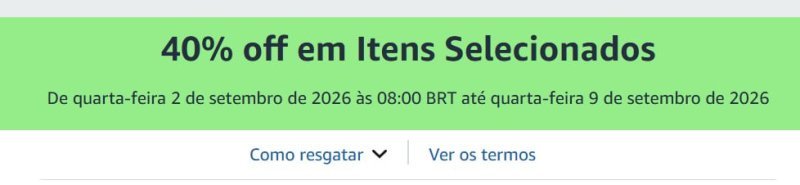 40% off em Itens Selecionados Amazon
