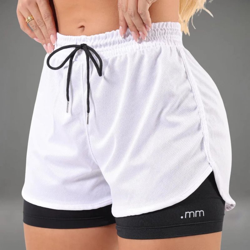 Short Fitnes Duplo 2 1 Bermuda Compressão Academia Feminino + Frete Grátis