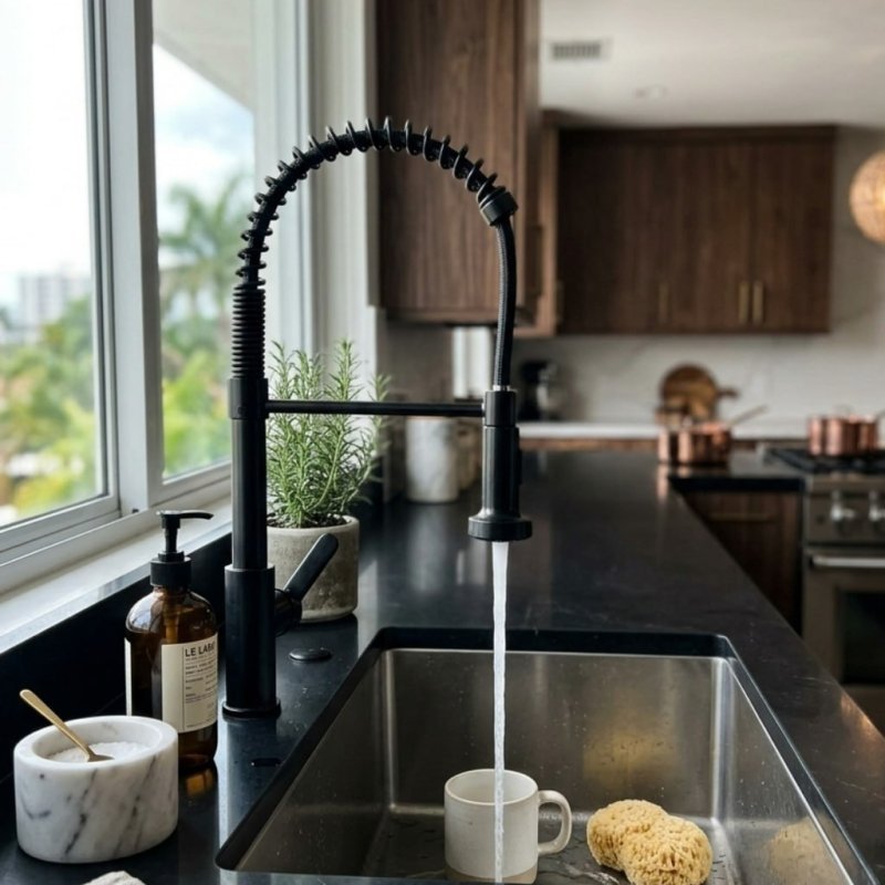 Torneira Cozinha Gourmet Bancada Flexível Monocomando Pia