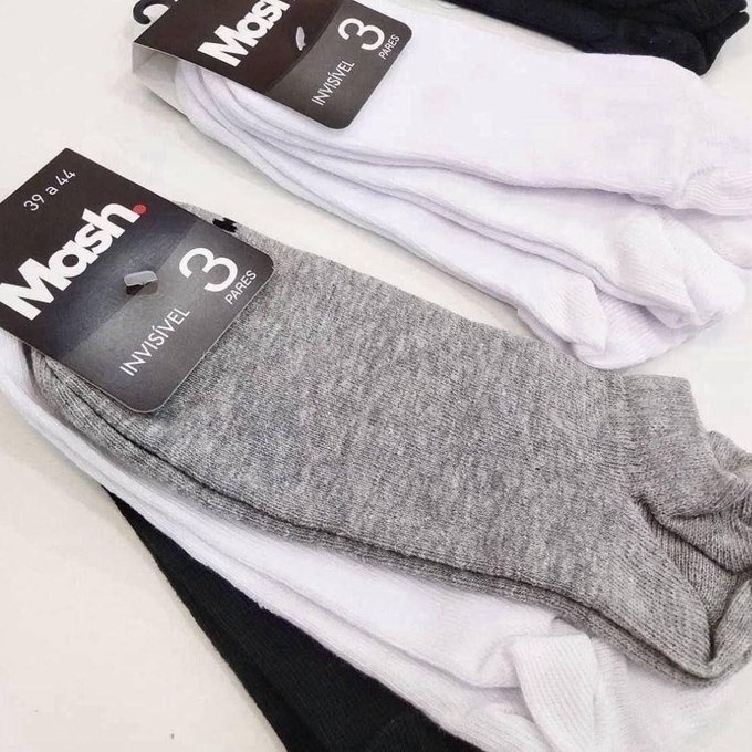 Kit com 6 Pares Meia Mash Soquete Sapatilha
