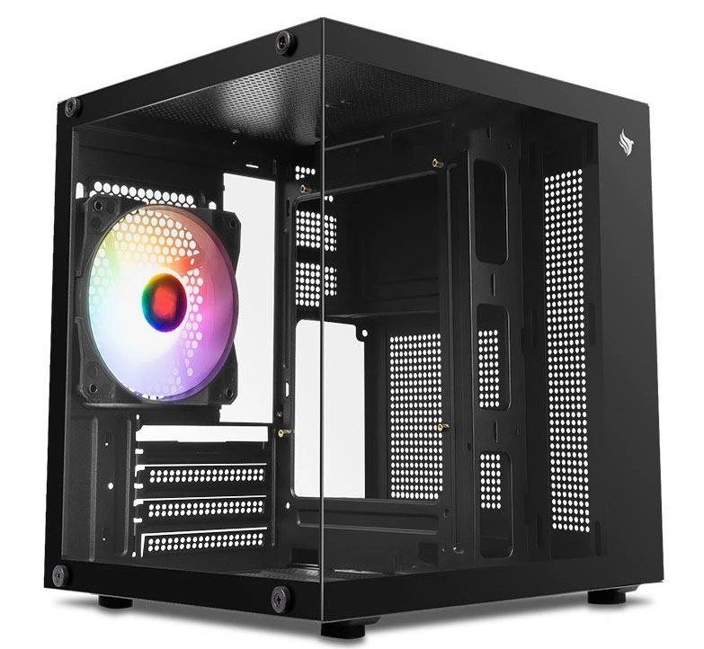 Gabinete Gamer Aquário Pichau Atom, Mini-Tower, Lateral de Vidro, Com 1 Fan