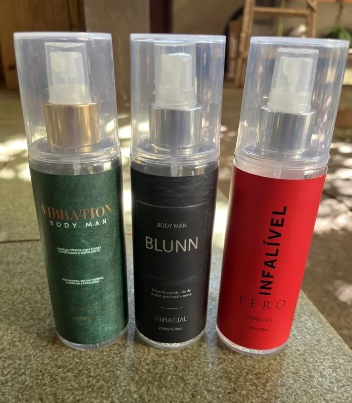 Kit Body Splash Masculino Vibration + Blunn + Infalível Fero