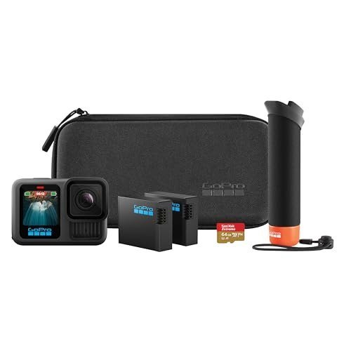 Câmera de Ação GoPro HERO13 Black, 5.3K60, 27MP, HyperSmooth 6.0, GPS, Wi-Fi 6, à Prova d'água 10m com Kit de Acessórios