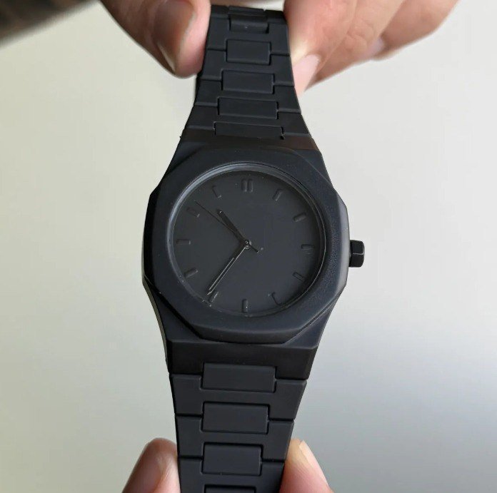 Relógio Masculino Minimalista All Black Chanfrado