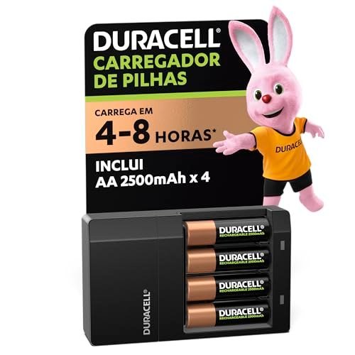 Duracell Carregador de Pilhas Recarregáveis AA e AAA Com 4 Pilhas AA Inclusas – Bivolt
