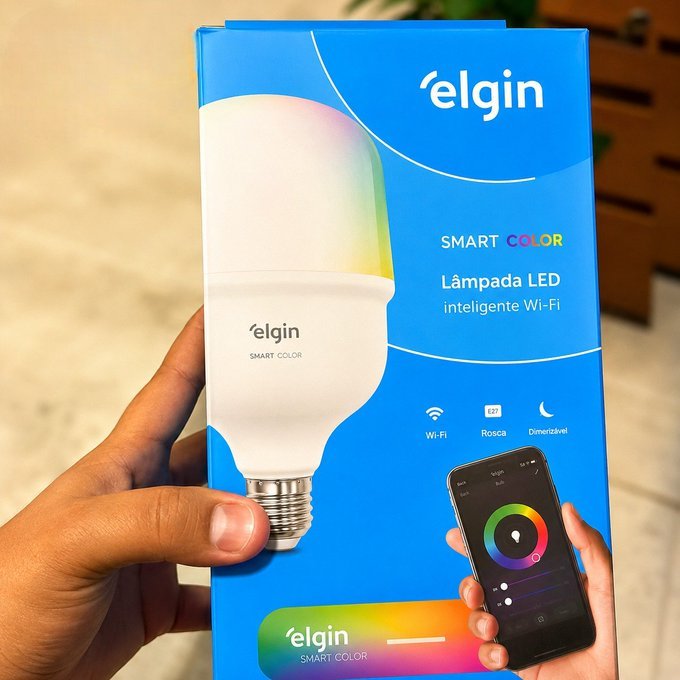 Lâmpada Inteligente Alta Potência 20W Elgin RGB Wifi
