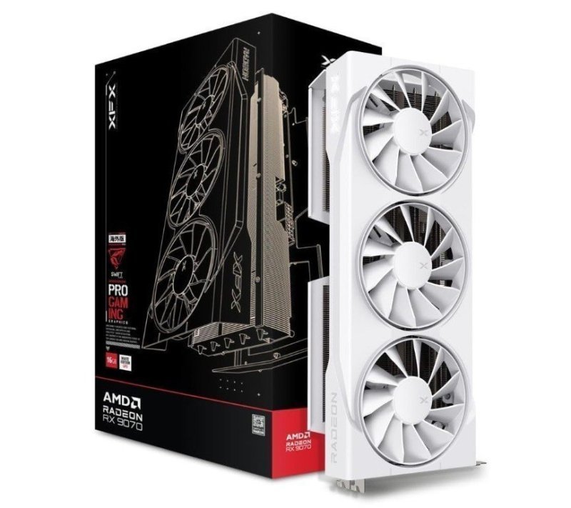 XFX Swift AMD Radeon RX 9070 OC Branco Triple Fan Gaming Edition