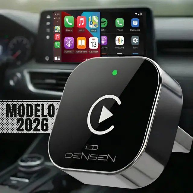Adaptador Sem Fio CarPlay e Android Auto 2 em 1 USB