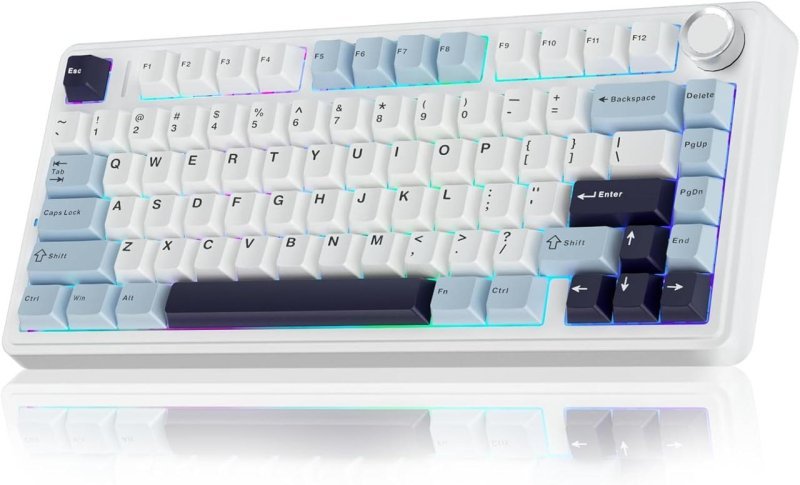 Teclado Mecânico AULA F75 75% Sem Fio RGB Hot-Swappable