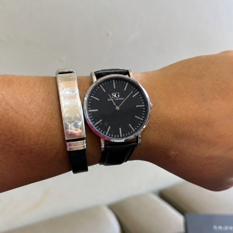 Relógio Masculino Saint Germain Murray Caixa Prateada de 40mm