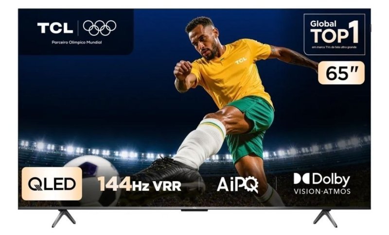 Smart TV TCL 65" QLED 4K 144Hz Google TV HDR10+ (65P8K)
