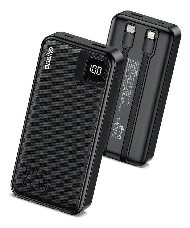 Power Bank Basike 20000mAh Preto, Carga Rápida 22.5W