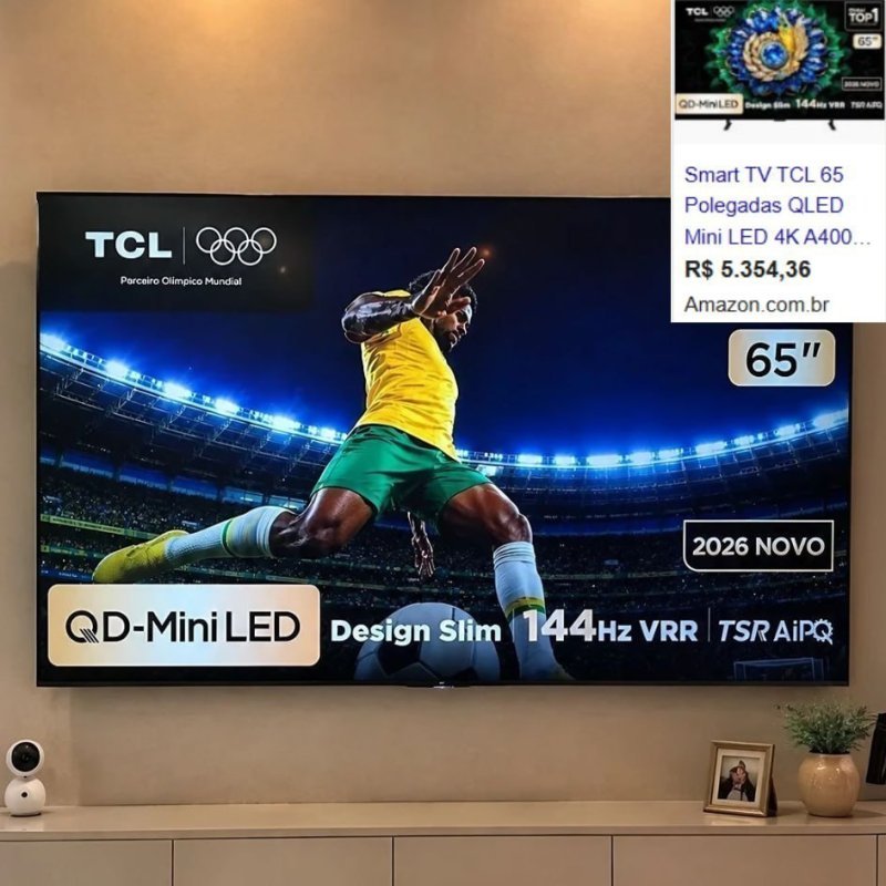 Smart TV TCL 65 Polegadas QLED Mini LED 4K HDR10+ 144 Hz VRR 65A400M