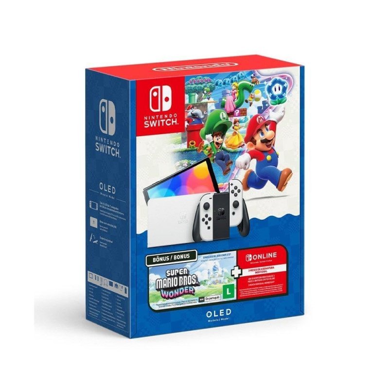 Bundle Nintendo Switch OLED + Super Mario Bros. Wonder + 3 Meses de NSO