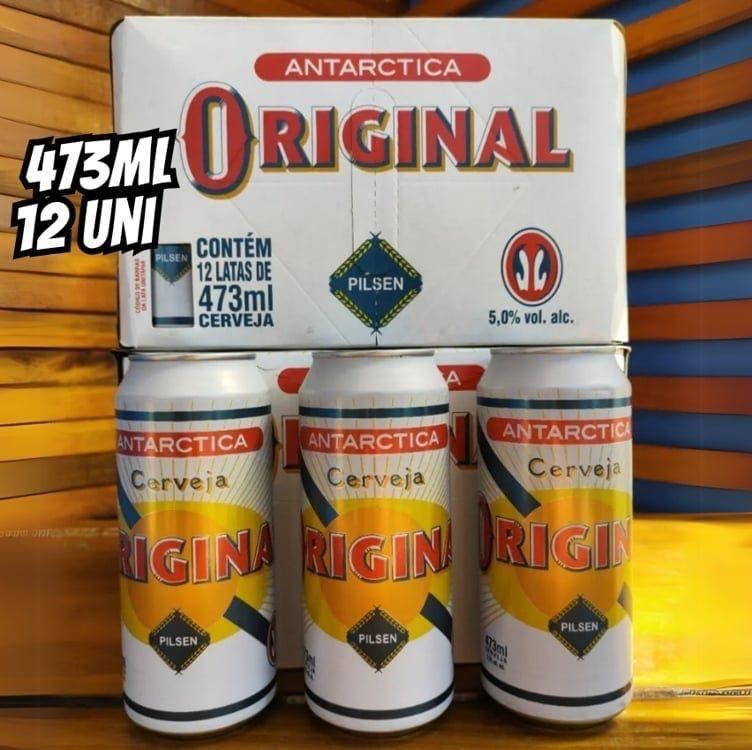 Pack Cerveja Original Antarctica, Lata, 473ml (Caixa com 12 unidades)
