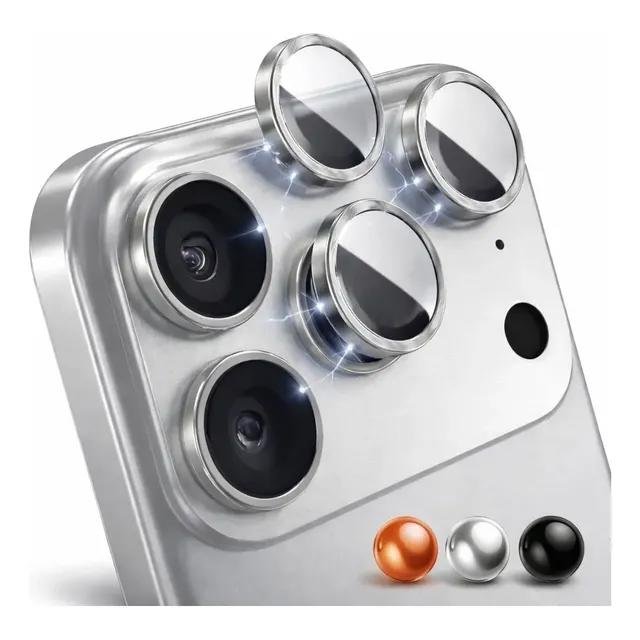 Películas Lente Câmera Kit para iPhone 17 Pro e 17 Pro Max Prateado