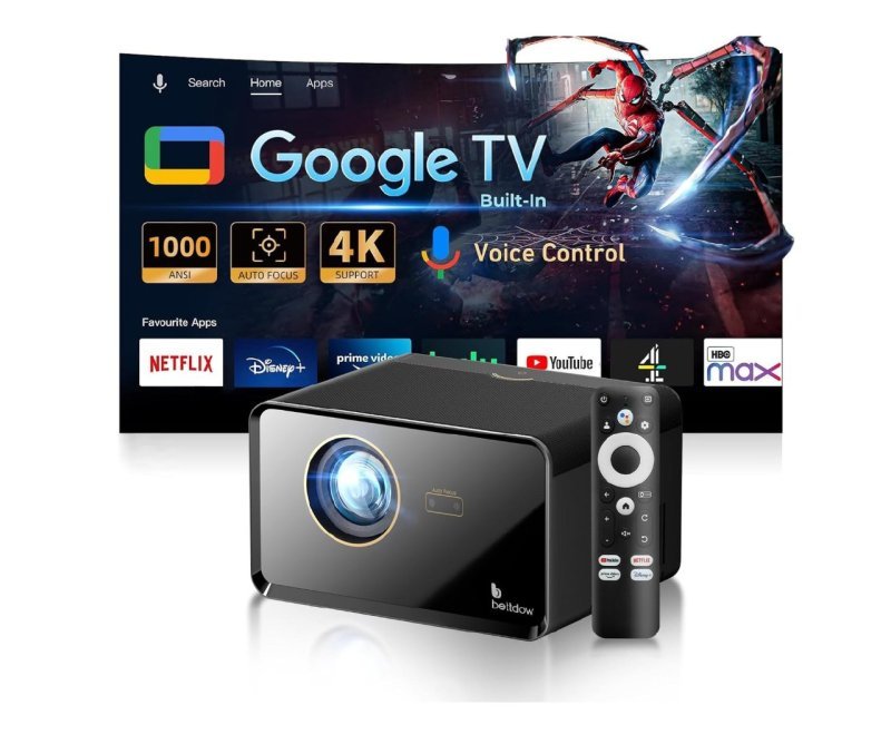 Projetor Bettdow AC1080, Full HD 1080p, 1000 ANSI Lúmens, Preto