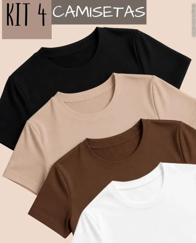 Kit 4 Blusas Feminina Suplex Estilosa T Shirt Básica Casual