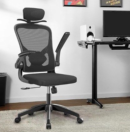 Cadeira de escritório ergonômica com estofado de mesh (Cabide)