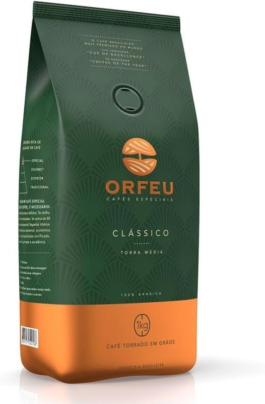 Orfeu Café Clássico em Grãos 1kg - 100% Arábica - Torra Média